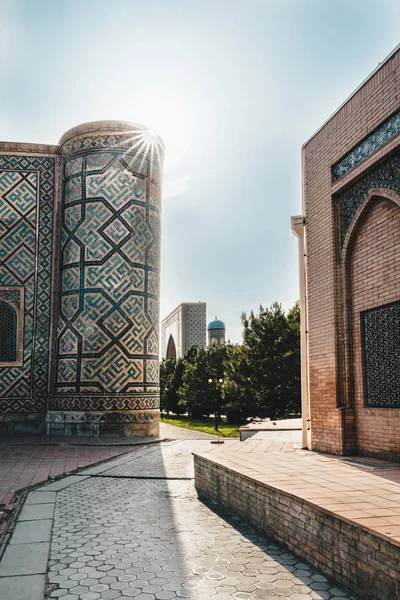 Shah-I-Zinda memorial összetett, cemeteryin Szamarkand, Üzbegisztán — Stock Fotó