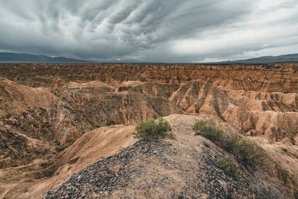 Zhabyr Canyon žluté canyon v národním parku Charyn, Kazachstán — Stock fotografie