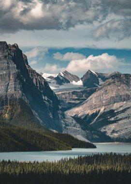 Panorama Mountain View over Hector Lake, Banff National Park clipart
