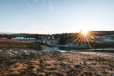 Kaynar su ve çamur South Iceland'deki / daki jeotermal alan Reykjadalur Vadisi'nde