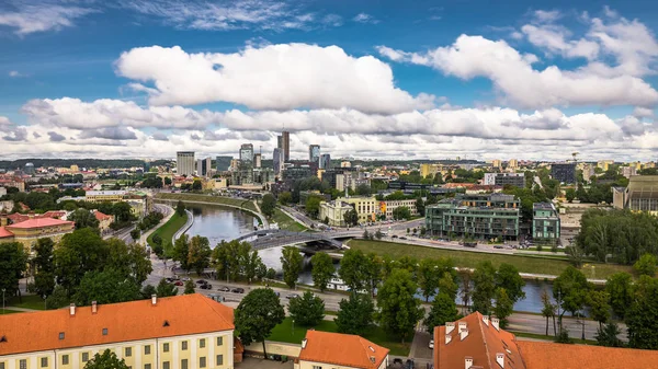 Tallin Estonia aerial drone image from Toompea hill with view from the Dome church, Tallinn, Estonia — Stock Photo, Image