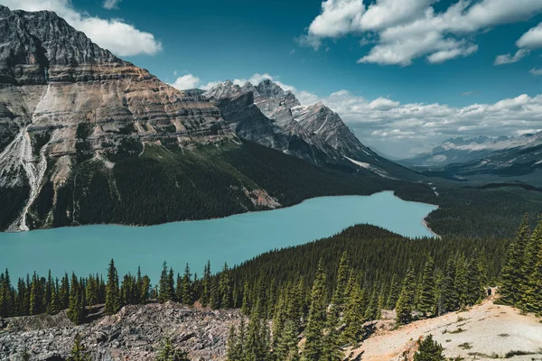 Vista sobre el Lago Peyto, Parque Nacional Banff Canadá — Foto de Stock