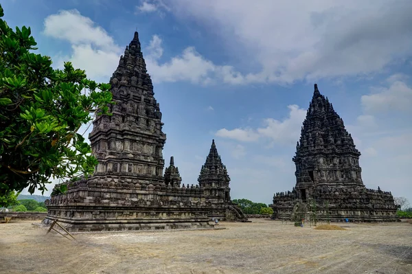 Utsikt över Prambanan Temple i Indonesien — Stockfoto