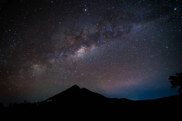 Night Sky Via Láctea Monte Rinjani Lombok Indonésia — Fotografia de Stock