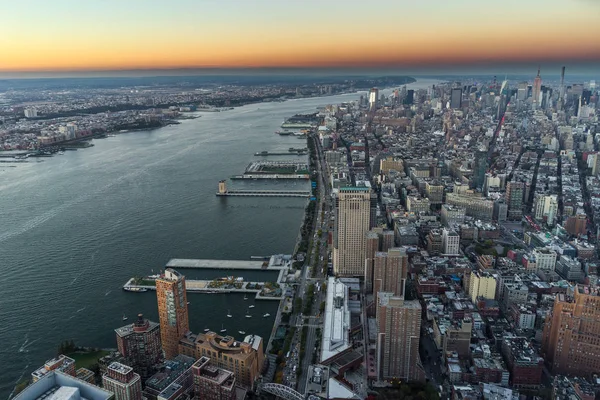 New York Skyline Cityview Liguatten Tramonto dal World Trade Cent — Foto Stock