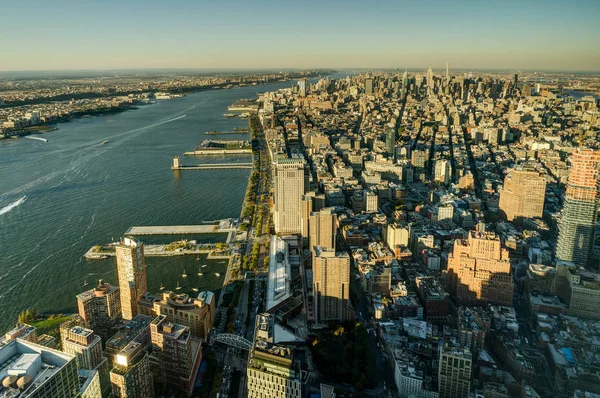世界貿易センターからニューヨーク スカイライン ビュー マンハッタン サンセット — ストック写真