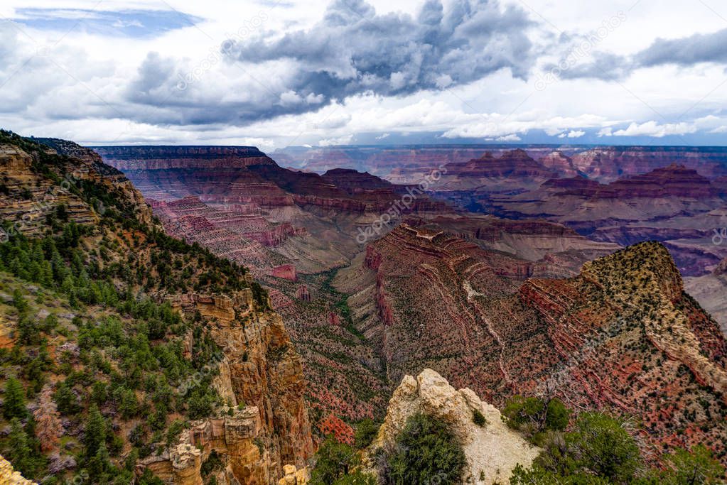 View across Grand Canyon South Rim Arizona