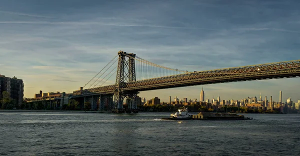 New York Skyline Mahatten World Trade Center Williamsburg Bridge — Stockfoto