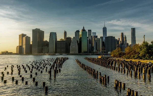 New York Skyline Cityscape Manhatten Dünya Ticaret Merkezi'nin Özgürlük — Stok fotoğraf