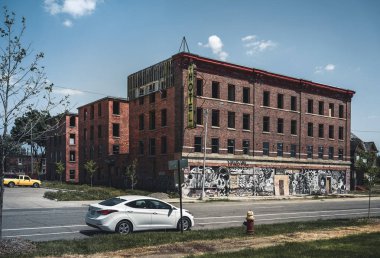 Detroit, Michigan, Amerika Birleşik Devletleri - 18 Ekim 2018: Görünüm Corktown Detroit Michigan, ABD Michigan Caddesi'nin. Detroit mi ABD devlet Michigan, en büyük ve en kalabalık şehir