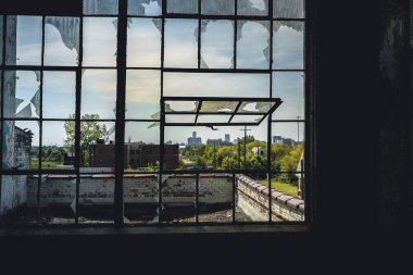 Terk edilmiş Fisher araba fabrikası Detroit Detroit, Michigan, Amerika Birleşik Devletleri - 18 Ekim 2018: görünümü. Fisher araba fabrikası birden çok şehir blokları ve önlemleri içinde sprawls 3.5 milyon metrekare