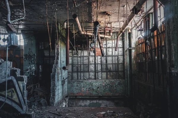 Detroit, michigan, united states - 18. Oktober 2018: Blick auf die stillgelegte Fischerleichenanlage in detroit. die Fischereianlage erstreckt sich über mehrere Stadtblöcke und misst mindestens 3,5 Millionen Quadratfuß — Stockfoto