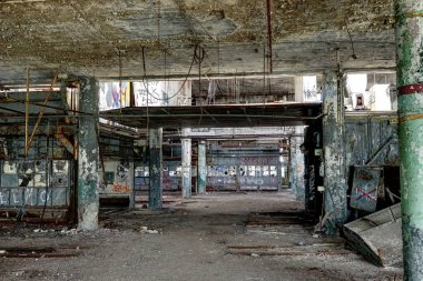 Terk edilmiş Fisher araba fabrikası Detroit Detroit, Michigan, Amerika Birleşik Devletleri - 18 Ekim 2018: görünümü. Fisher araba fabrikası birden çok şehir blokları ve önlemleri içinde sprawls 3.5 milyon metrekare
