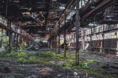 Terk edilmiş gri demir fabrikası Detroit Detroit, Michigan, Amerika Birleşik Devletleri - 18 Ekim 2018: görünümü. Detroit gri demir döküm su ön bulunan çok sayıda döküm şirket biriydi