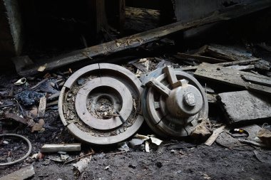 Terk edilmiş gri demir fabrikası Detroit Detroit, Michigan, Amerika Birleşik Devletleri - 18 Ekim 2018: görünümü. Detroit gri demir döküm su ön bulunan çok sayıda döküm şirket biriydi