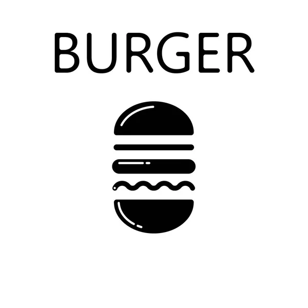 Hamburger Ikone isoliert auf weißem Hintergrund. Vektorgrafik, Symbol. — Stockvektor