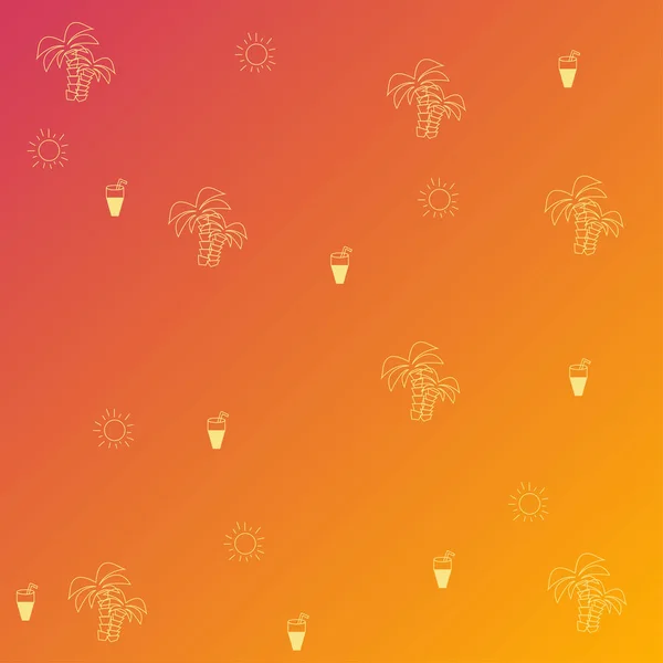 Verano caliente. relajante playa soleado patrón de fondo. Ilustración vectorial del gradiente . — Vector de stock