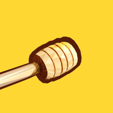 Düşük Polly tekniğinde yapılmış ahşap bal ayı. vektör çizim.