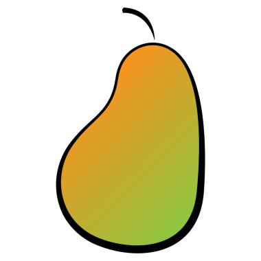 beyaz bir arka plan armut simgesine. degrade. Çıkartmalar, çıkartmalar, afiş için tasarım. Vektör çizim.