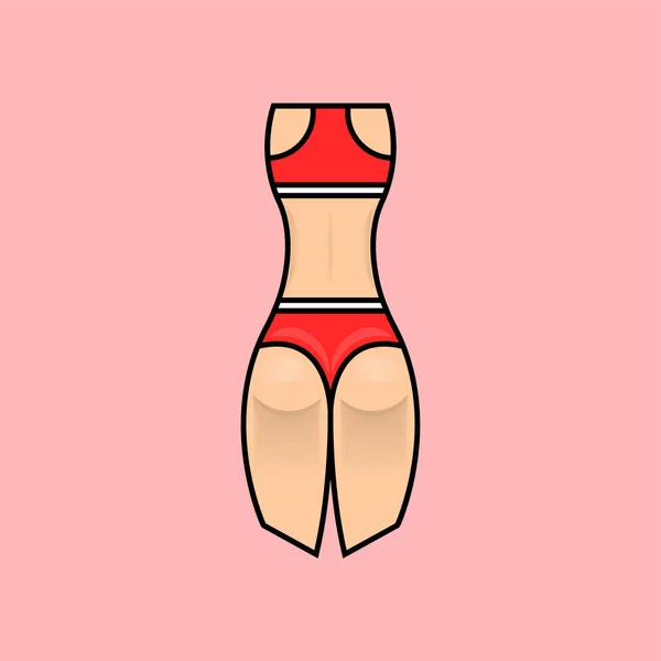 Bikini inferior o tanga ropa interior plana vector icono  . — Archivo Imágenes Vectoriales