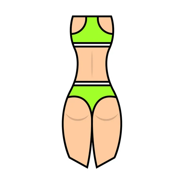 Bas de bikini ou sous-vêtements string icône vectorielle plate  . — Image vectorielle