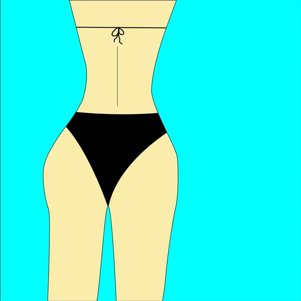 Bikini dolní nebo tanga spodní prádlo ploché vektorové ikony . — Stockový vektor