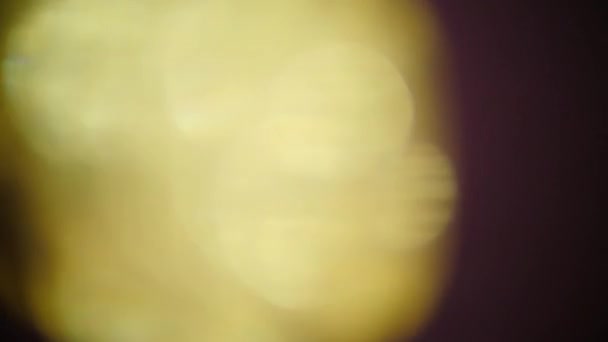 Fundo Abstrato Desfocado - Cores vivas, borrão, brilho dourado. fundo roxo. 4K. espaço de cópia , — Vídeo de Stock