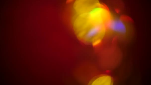 Defocused absztrakt háttér - élénk színek, blur, színes vakító fény. 4 k. másol hely, piros háttér, — Stock videók