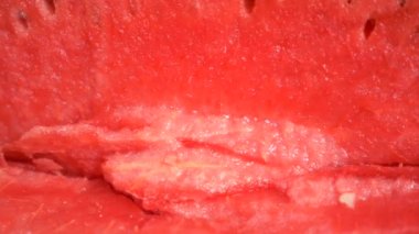 Taze karpuz doku. Makroyu kapat, üstten görünüm 4k