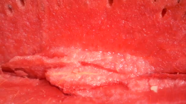Textur der frischen reifen Wassermelone. Makro Nahaufnahme, Draufsicht 4k