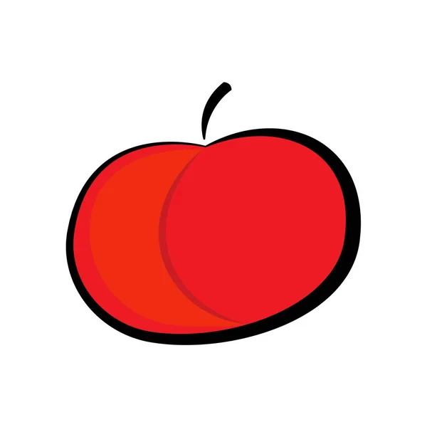 Rode appelpictogram, geïsoleerd op een witte achtergrond. Vector-elementen van plat ontwerp voor gezondheid, voeding. — Stockvector