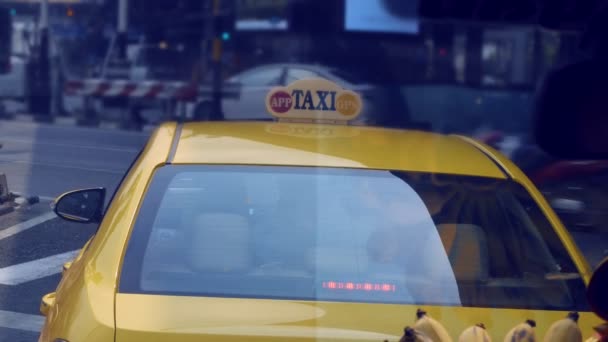 Bangkok, Thaiföld. Január 7-én, 2019. taxi autó, az autó ablak kilátás. — Stock videók
