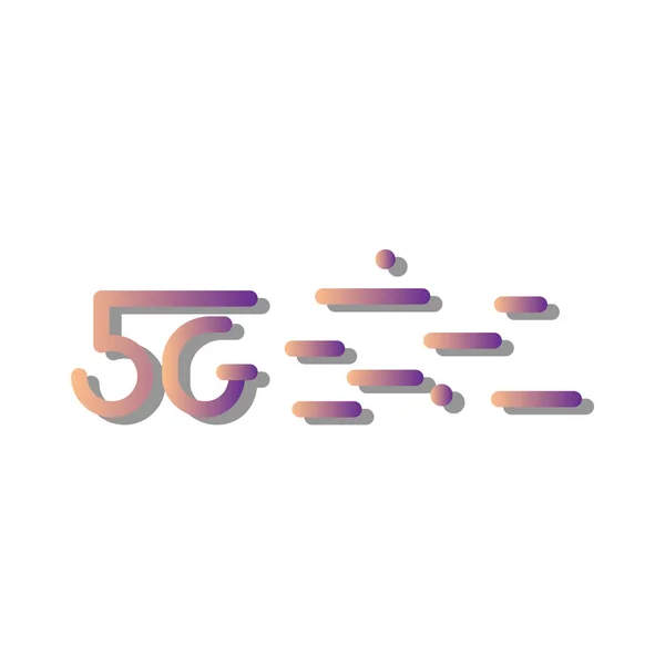 Projeto do logotipo 5g, gradiente, no fundo branco. elementos de movimento — Vetor de Stock