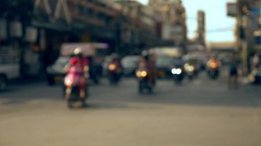 arka plan bulanık, kentsel ulaşım kavramı. Tayland'da trafik, bulanıklık.