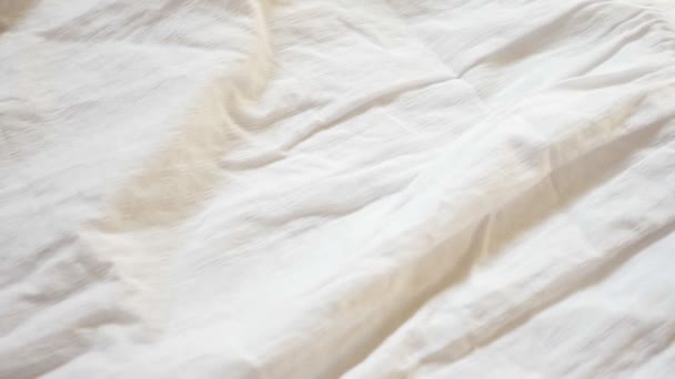 Fundo de tecido de algodão branco. close-up. textura de tecido . — Vídeo de Stock