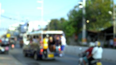 kentsel ulaşım kavramı. Tayland'da trafik, bulanıklık.
