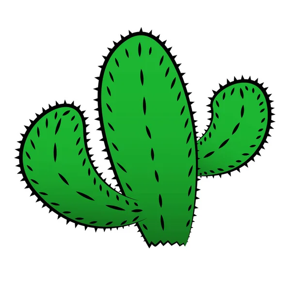 Vector illustratie. groene cactus met naalden geïsoleerd op witte achtergrond — Stockvector