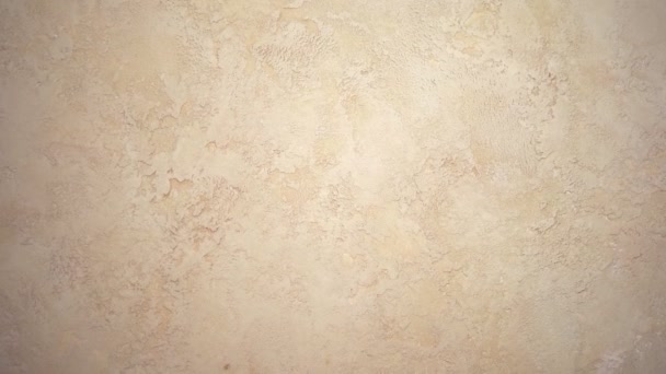 Background texture. decorative textured Venetian plaster beige. close-up — Stock Video