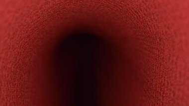 Kırmızı kumaş kıvrımları. Katların içine bak. tekstil arkaplanı, kopyalama alanı