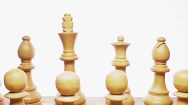 Super close up. the process of playing chess. checkmate — Stock Video