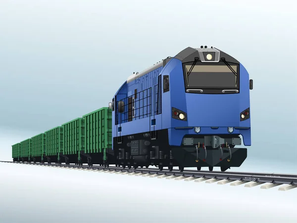 Diesel Freight Train Gradient Background — Stock Vector