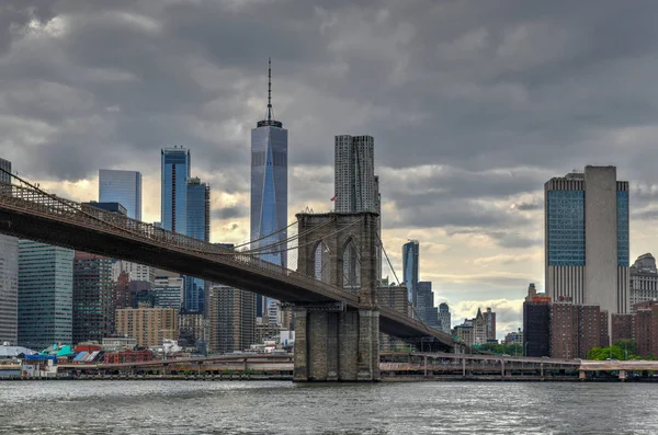 View New York City Skyline Brooklyn Heights — Stock Photo, Image