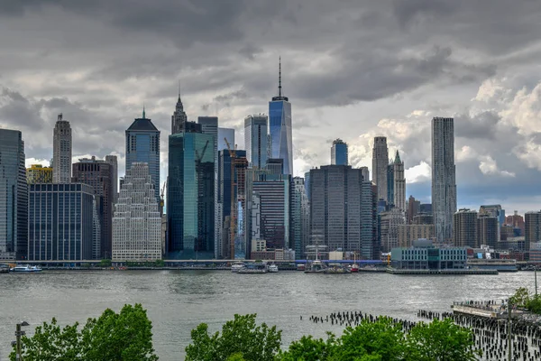 Vista Del Horizonte Ciudad Nueva York Desde Brooklyn Heights —  Fotos de Stock