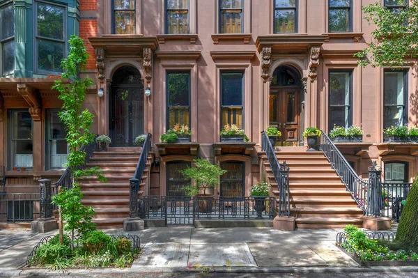 Brownstone Byggnad Brooklyn Heights Brooklyn New York City — Stockfoto