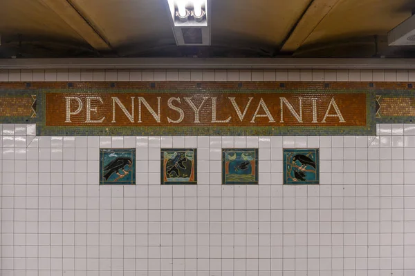 Нью Йорк Апреля 2018 Года 34Th Street Pennsylvania Station Subway — стоковое фото