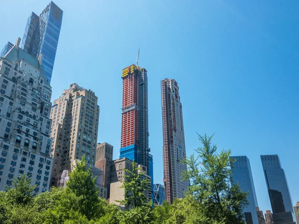 Central Park South Boyunca Gökdelenler Olarak Bilinen Billionaries Satır New — Stok fotoğraf