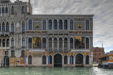 Palazzo Da Mula Morosini Murano cam mozaik boyunca Venedik, İtalya Grand Canal.