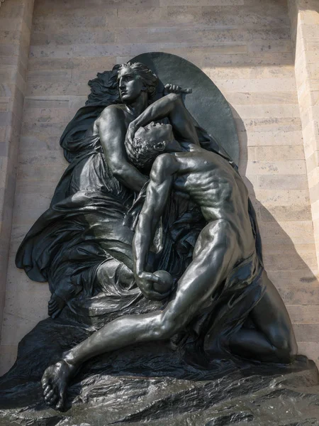 Monumento Para Recordar Los Trabajadores Ferroviarios Venecia Italia Por Estación — Foto de Stock