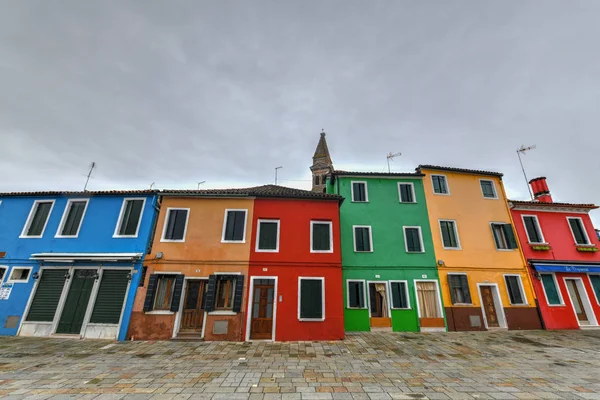 Coloridas Casas Canales Isla Burano Venecia Italia — Foto de Stock