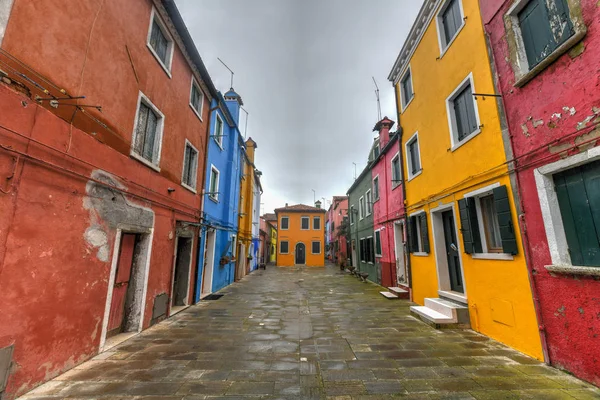 Coloridas Casas Canales Isla Burano Venecia Italia — Foto de Stock